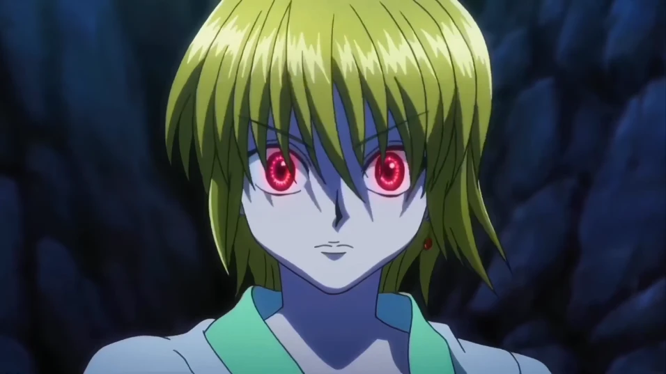 Kurapika with his eyes scarlet red