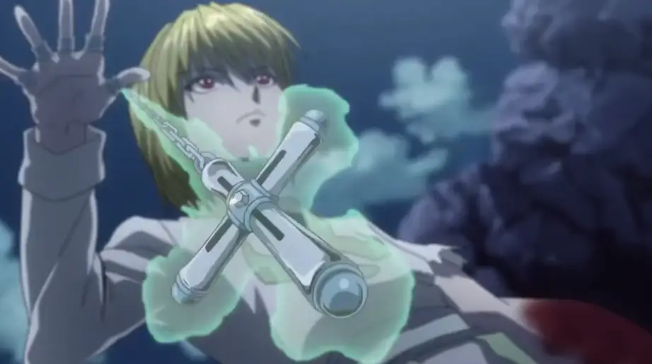 Kurapika using his nen chains in Hunter x Hunter