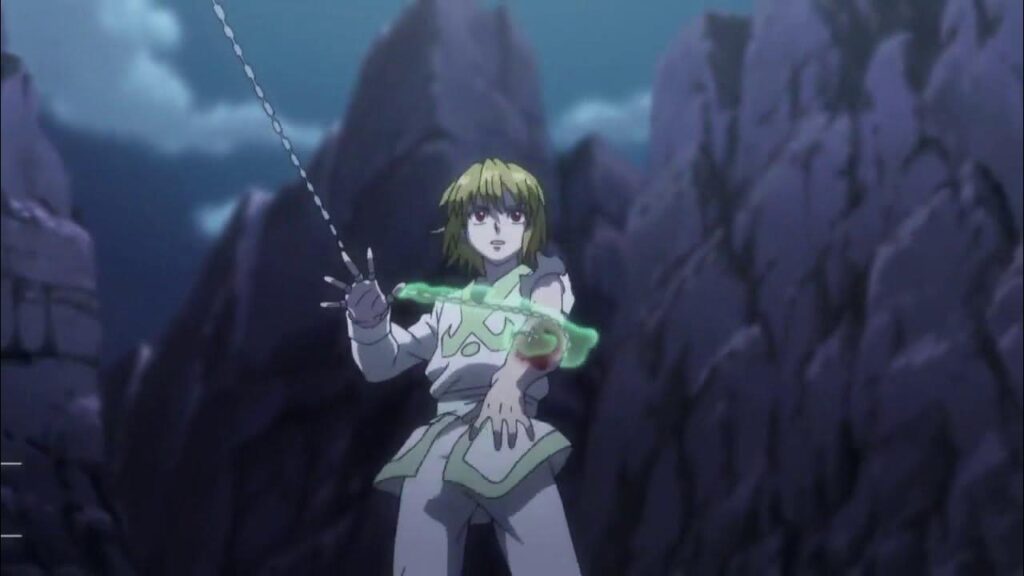 Kurapika using holy chain