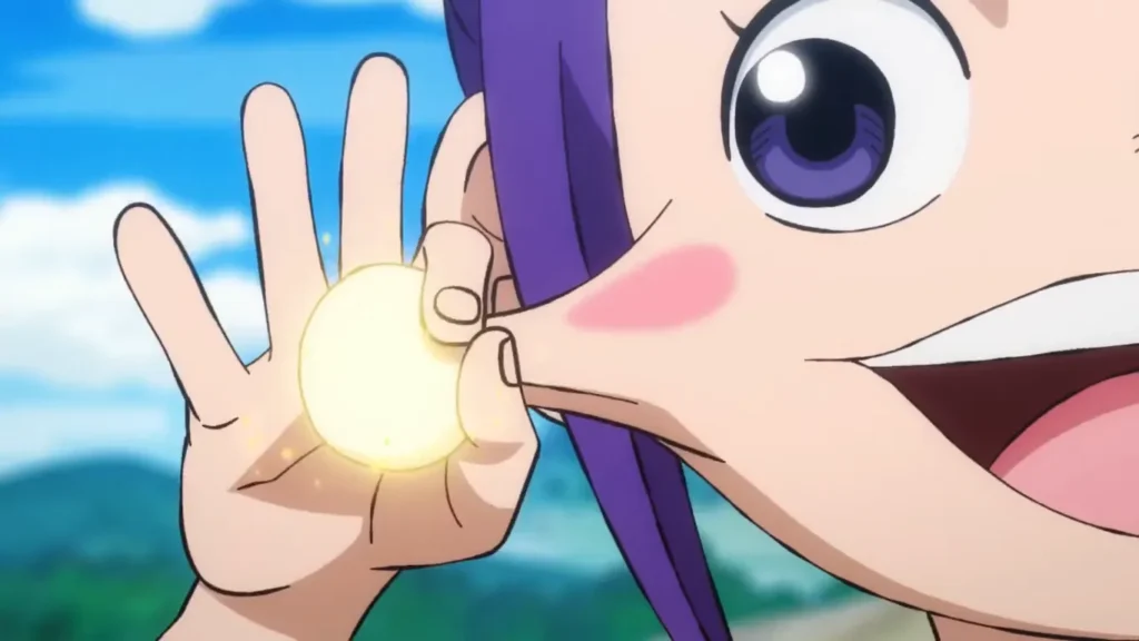 Kurozumi Tama removing a "dango" from her cheek 