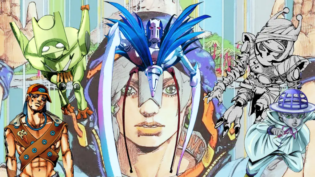 jojo part 9 stands with Jodio Joestar in the background