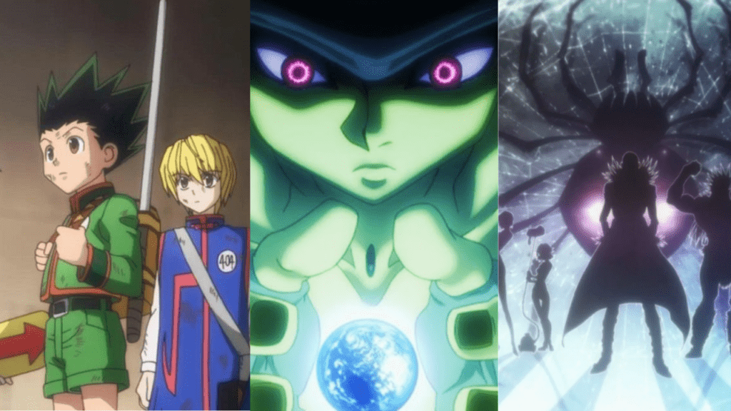 split image for each of the main hunter x hunter arcs