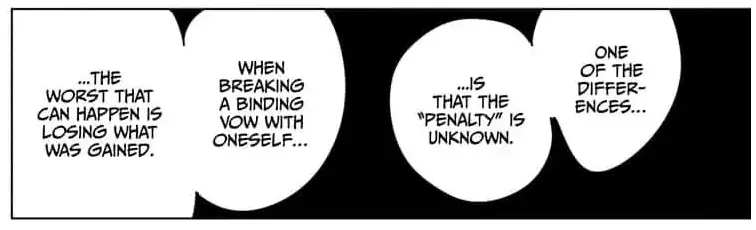 Kenjaku's line in jujutsu kaisen manga about how dangerous it's to break binding vows with others