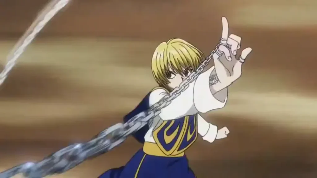 Kurapika using his conjured chains