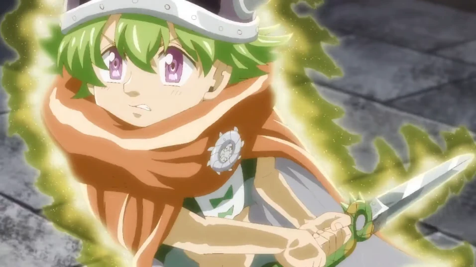 Percival wielding a sword imbued with magic in nanatsu no taizai