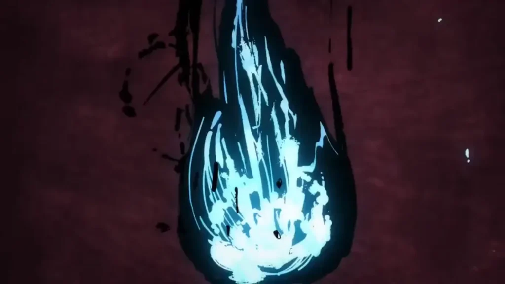 representation of cursed energy as a blue flame