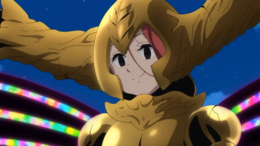 Gloxinia from nanatsu no taizai wearing a golden armor
