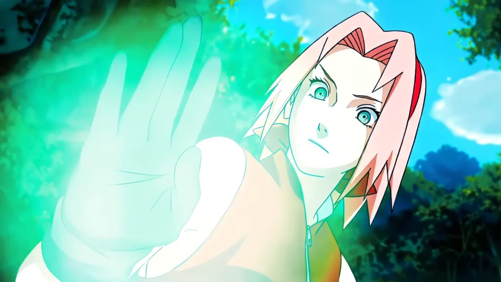 Sakura Haruno using medical ninjutsu