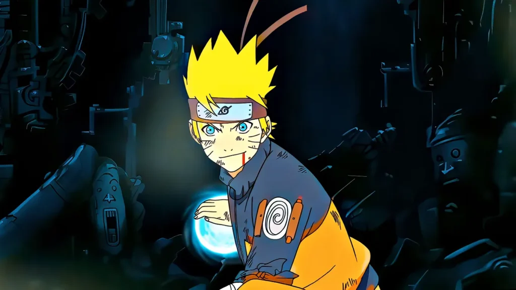 Naruto using a rasengan