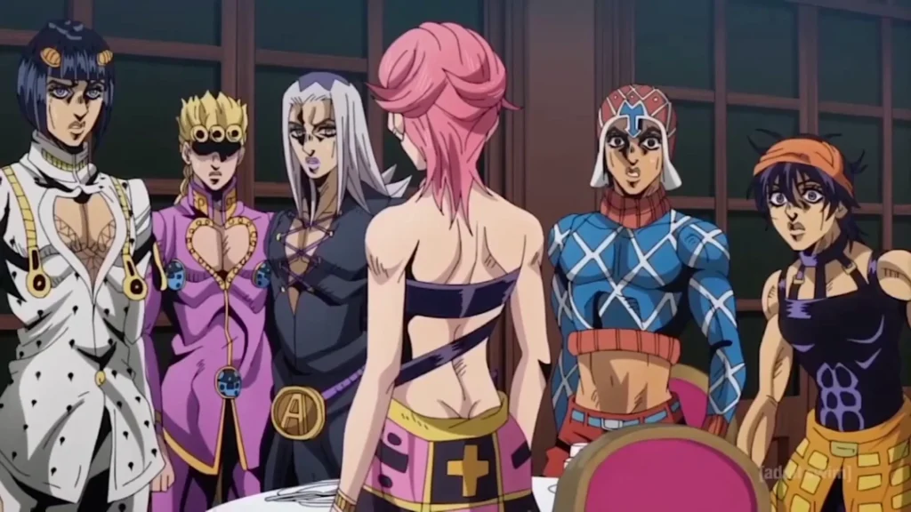 Trish and the main group of jojo part 5