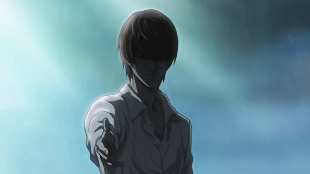 Light Yagami raising his hand